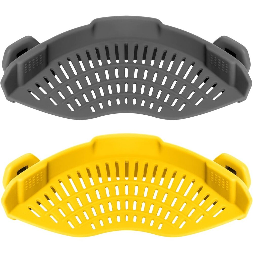 Clip on Strainer,2 PACK Silicone Food Strainer Pasta Drainer for Pasta,Spaghetti